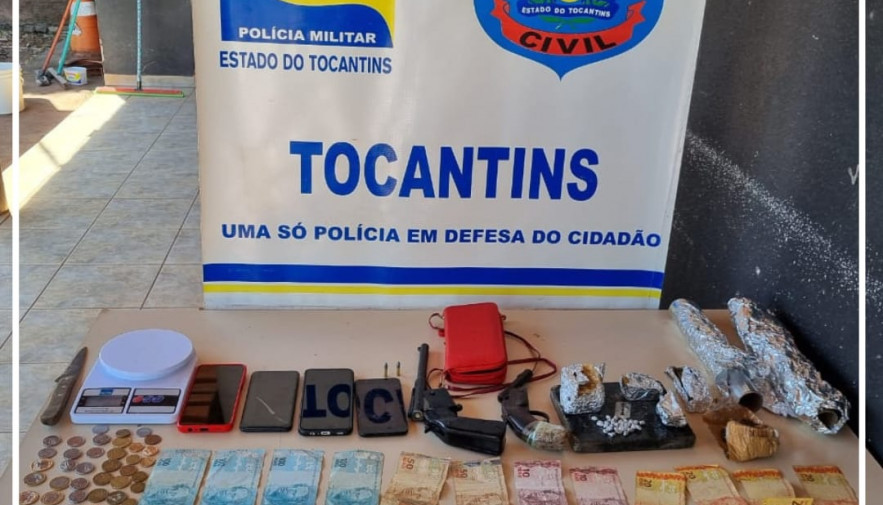 Polícia Militar prende casal por tráfico de drogas e posse irregular de arma de fogo em Aliança do Tocantins